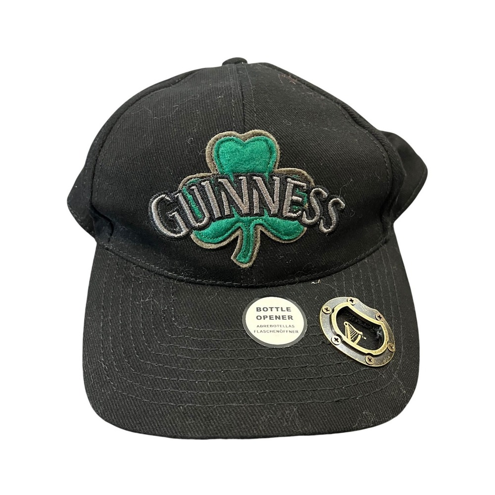 Guinness Baseball Cap Unisex OS Black Shamrock Bottle Opener Hat G6133